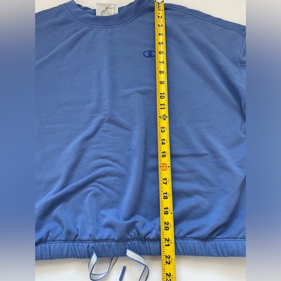Champion Modal Blue Purple Logo Pullover Sweatshirt Elastic Waist Size XL - Picture 9 of 10